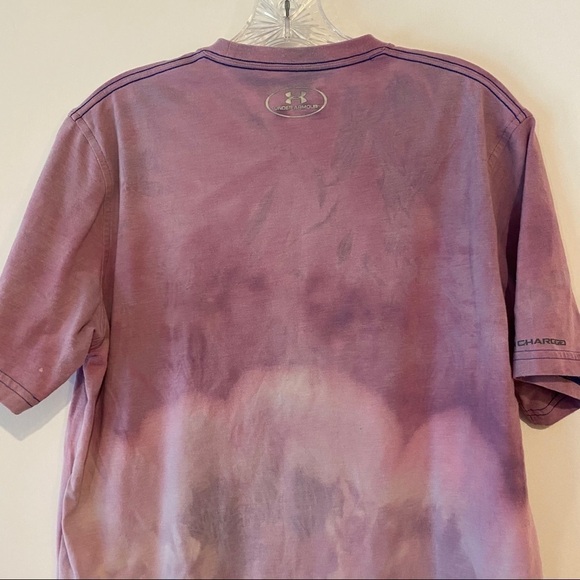 UPCYCLED Bleach Dyed Under Armour Tshirt Pink - Picture 8 of 8